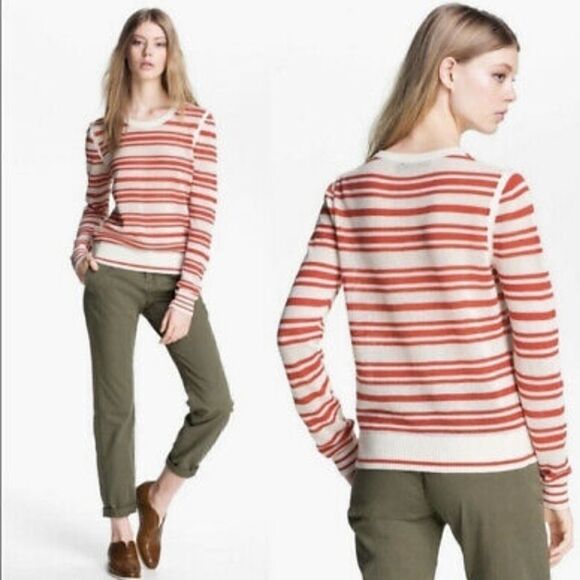 Rag & Bone Jeans Kathie Orange Stripe Sweater Top Size XS - Picture 3 of 5